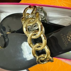 Vince camuto gold ring sandals size 9 brand new in box